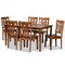 Baxton Studio Luisa Modern and Contemporary Transitional Walnut Brown Finished Wood 7-Piece Dining Set 178-11383-10520-Zoro - alternate 1